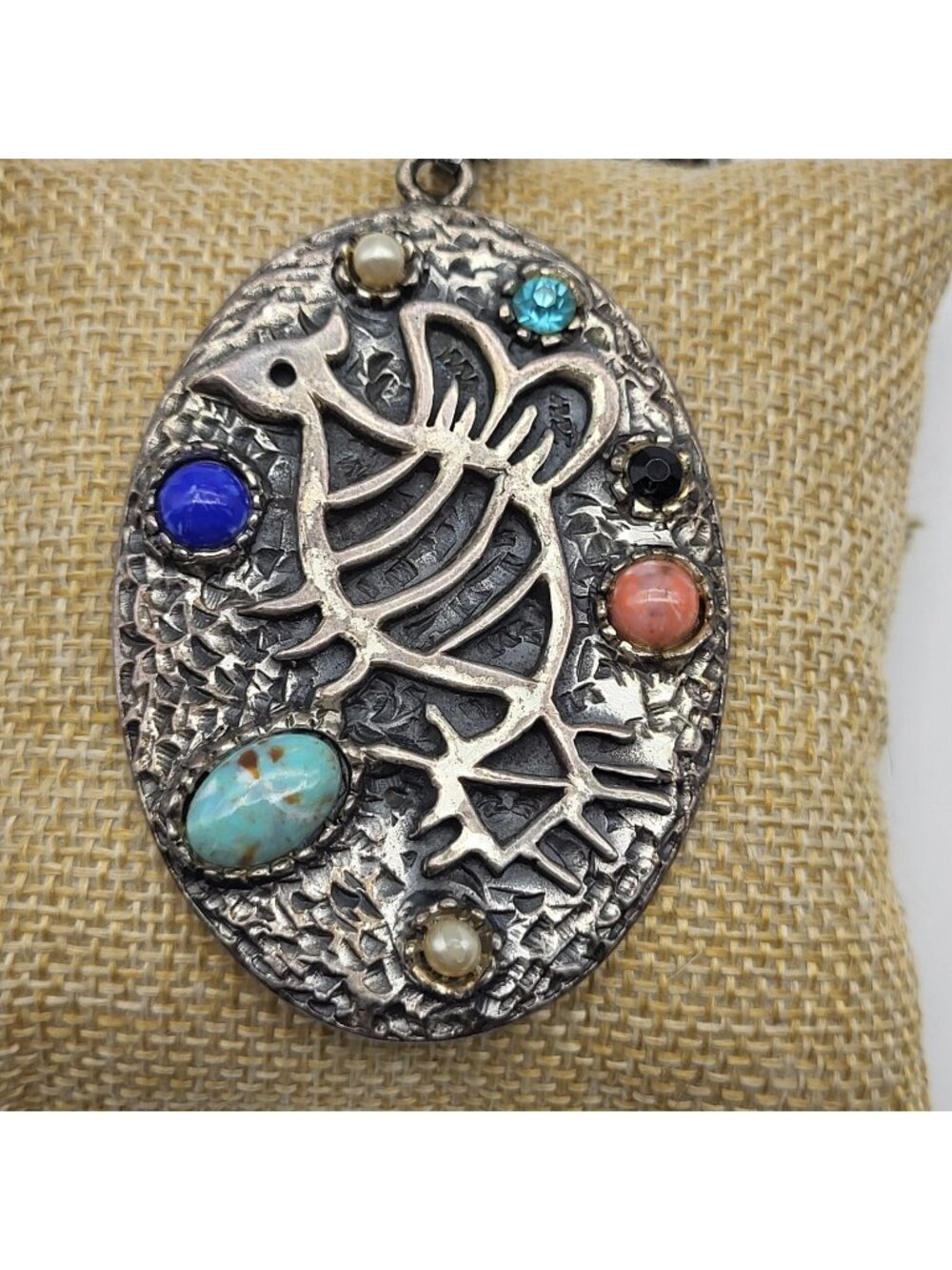 Vintage Petroglyph Boho Necklace 70's retro  Chunky Western